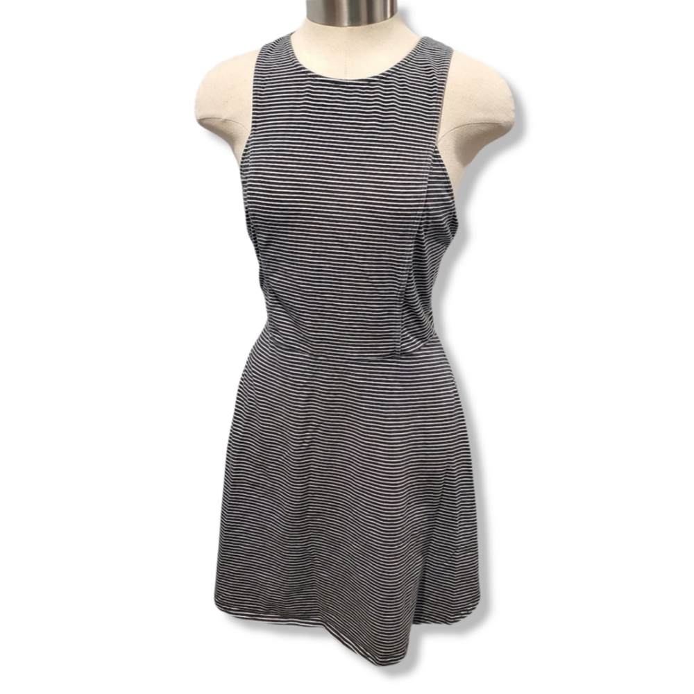 American Eagle Striped Halter Dress w Back Cutout- L